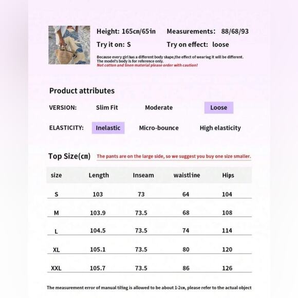 New! Vacation Vibes Palazzo Pants Sz M - Picture 4 of 8